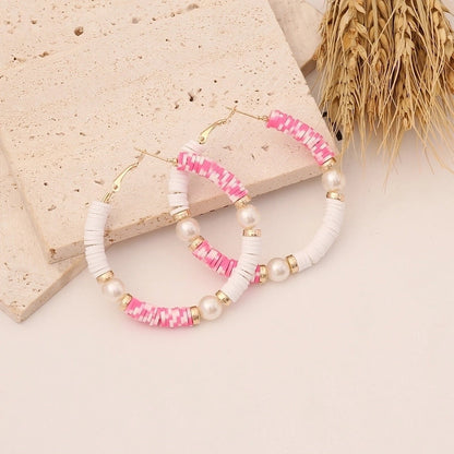 1 Piece Elegant Minimalist Classic Style Geometric Soft Clay 18K Gold Plated Earrings