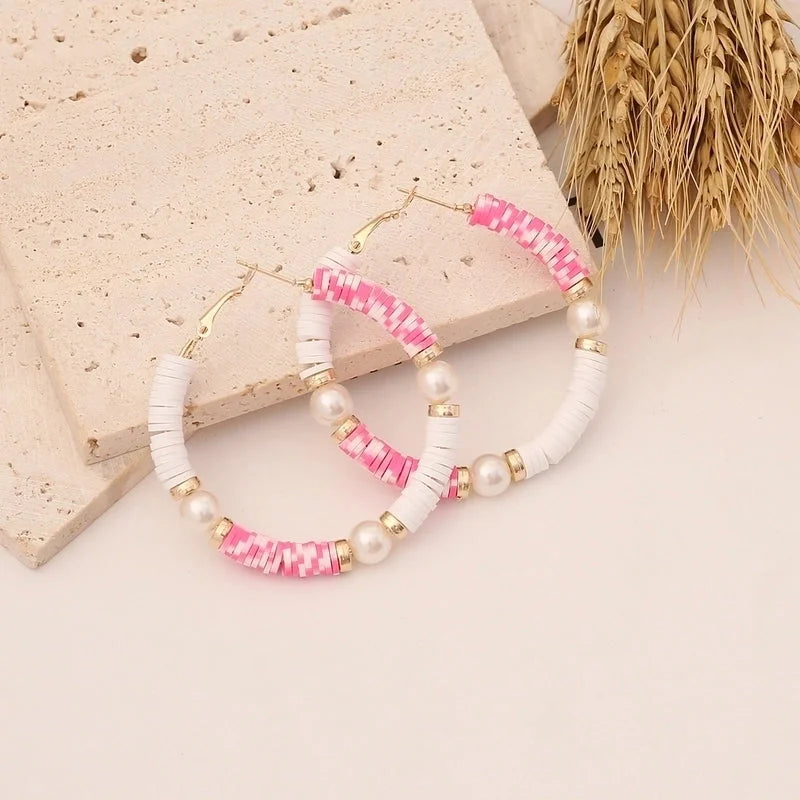 1 Piece Elegant Minimalist Classic Style Geometric Soft Clay 18K Gold Plated Earrings