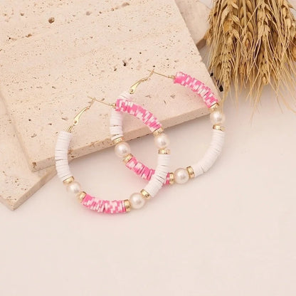 1 Piece Elegant Minimalist Classic Style Geometric Soft Clay 18K Gold Plated Earrings