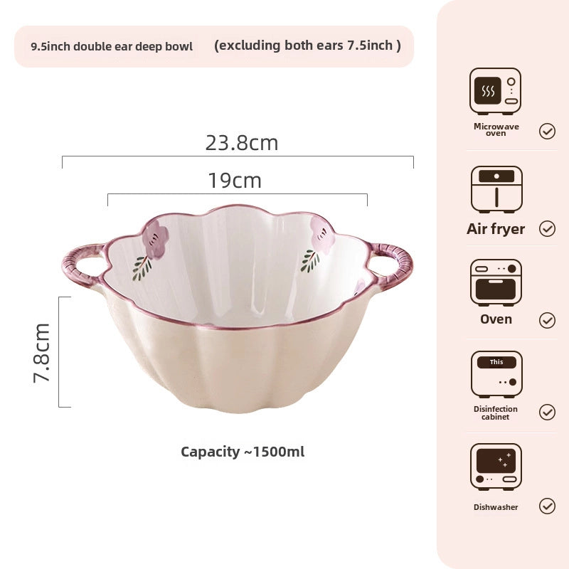 Purple Ceramic Bowl And Dish Set Household Japanese Style Bowl And Dish Fresh Dinner Housewarming Dish Bowl And Chopsticks Set