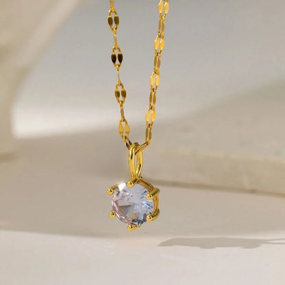 Titanium Steel Copper Plating Geometric Flower Copper Necklaces