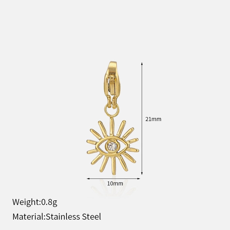 Casual Minimalist Heart Shape Flower 304 Stainless Steel Artificial Rhinestones Zircon 18K Gold Plated Polishing Inlay Bracelets Necklace