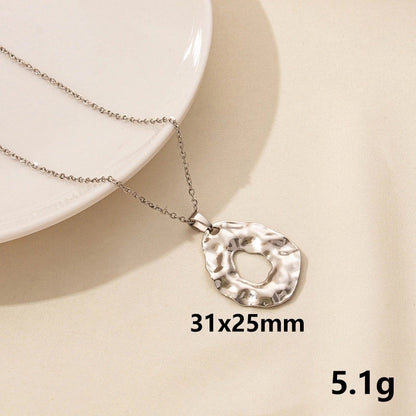 Minimalist Geometric Round 304 Stainless Steel Plating Pendant Necklace