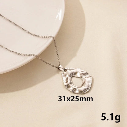Minimalist Geometric Round 304 Stainless Steel Plating Pendant Necklace