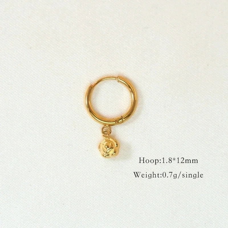 1 Piece Elegant Lady Modern Style Printing Star Pineapple Plating Inlay 304 Stainless Steel Rhinestones White Shell 14K Gold Plated Drop Earrings