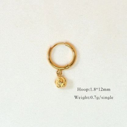 1 Piece Elegant Lady Modern Style Printing Star Pineapple Plating Inlay 304 Stainless Steel Rhinestones White Shell 14K Gold Plated Drop Earrings