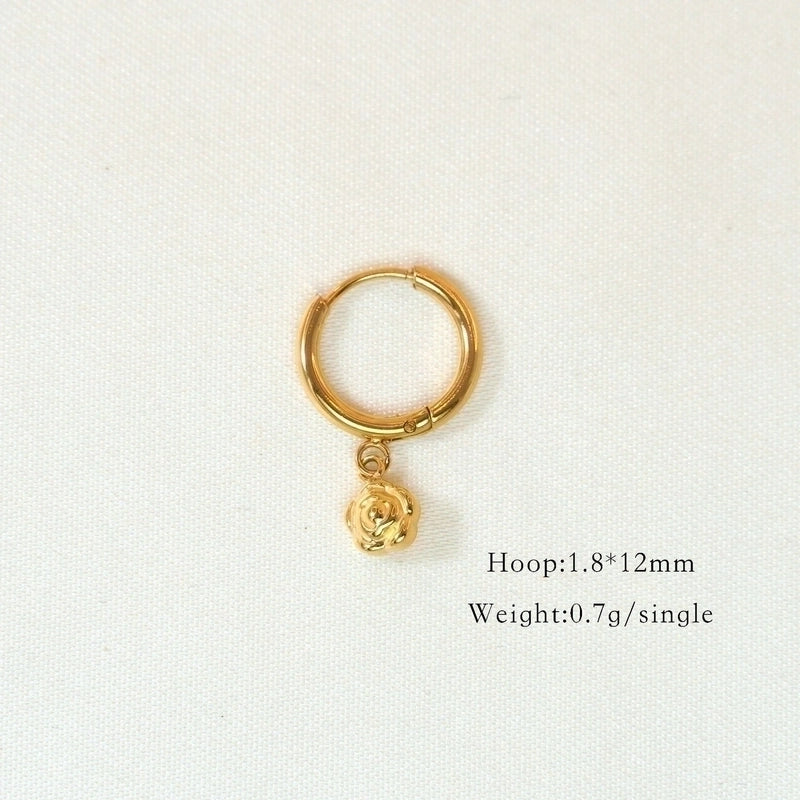 1 Piece Elegant Lady Modern Style Printing Star Pineapple Plating Inlay 304 Stainless Steel Rhinestones White Shell 14K Gold Plated Drop Earrings