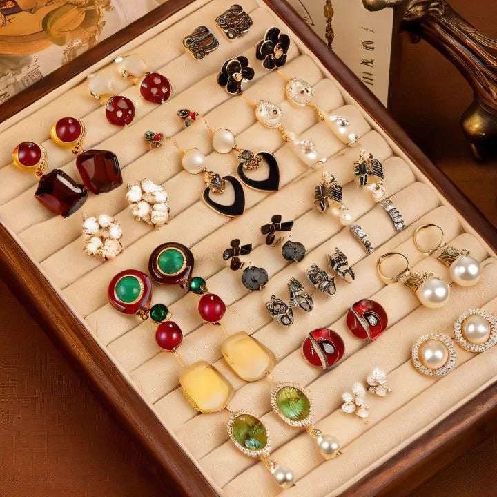 2 Pieces Minimalist Round Ellipse Geometric Copper Electroplating Earrings