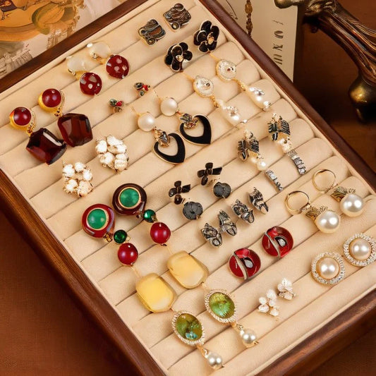 2 Pieces Minimalist Round Ellipse Geometric Copper Electroplating Earrings