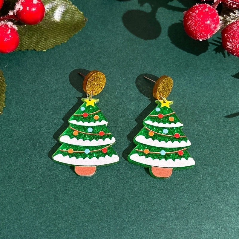 1 Pair Casual Minimalist Cactus Christmas Tree Arylic Drop Earrings