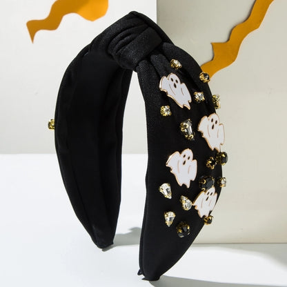 Halloween Classic Style Women's Pumpkin Ghost Alloy Glass Inlay Rhinestones Hair Band