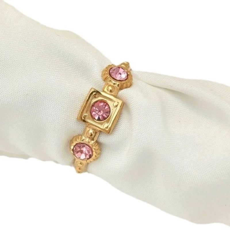 Elegant Geometric 304 Stainless Steel Plating Open Rings