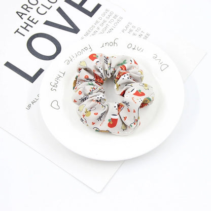 Christmas Cute Women's Color Block Rib-Knit Hair Tie