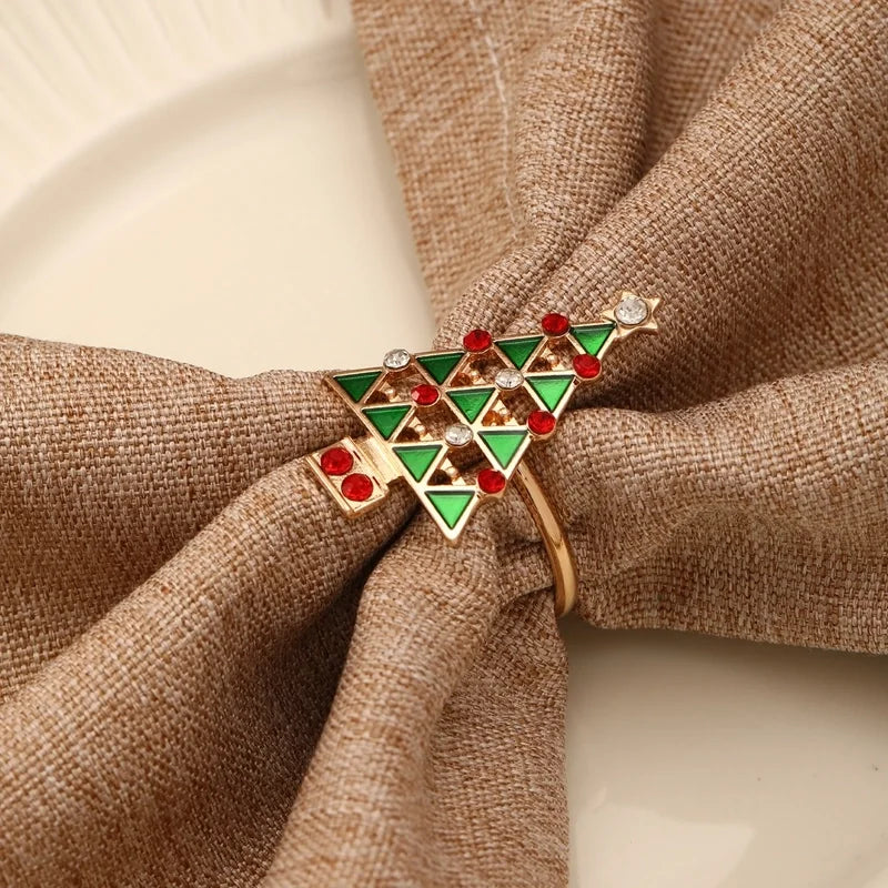Christmas Casual Elegant Glam Christmas Tree Alloy Napkin Rings 1 Piece