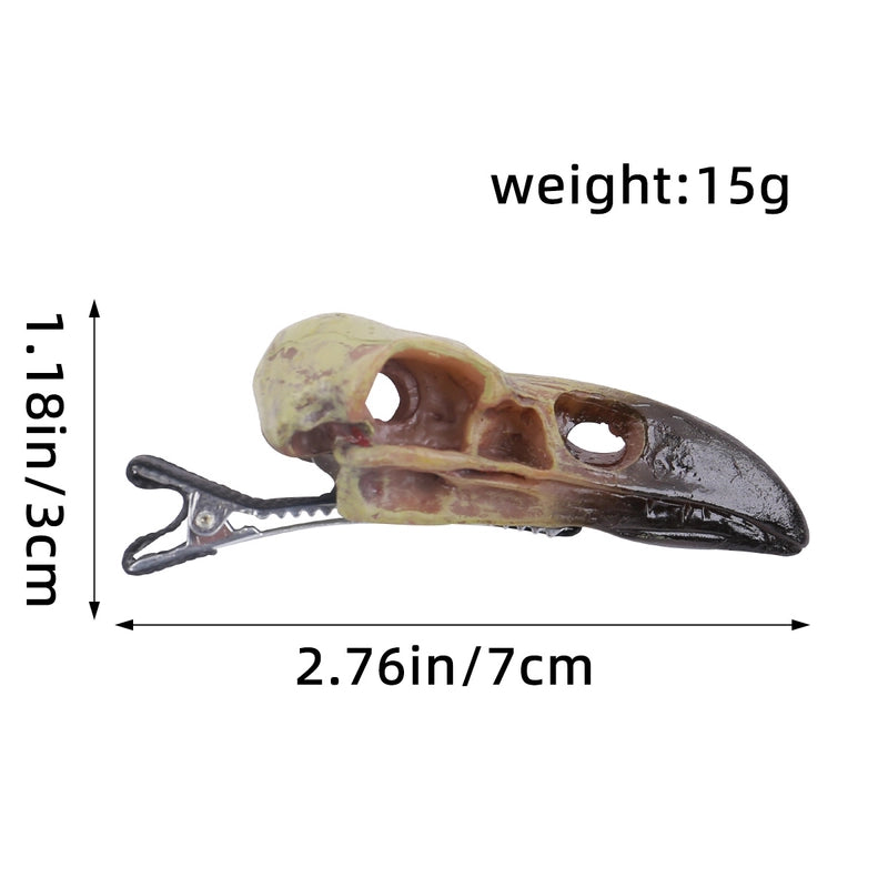 Halloween Novelty Crow Skull Resin Party Festival Hairpin
