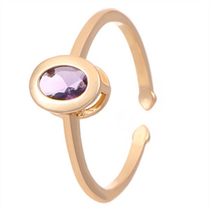 Copper Gold Plated Silver Plated Inlay Geometric Cross Zircon Open Rings