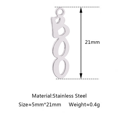 5 PCS/Package 5*21mm 304 Stainless Steel Pentagram Ghost Spider Pendant Jewelry Accessories