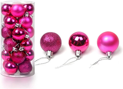Factory In Stock 24Pcs Christmas Plastic Colored Ball Barrel Shopping Mall Holiday Party Pendant Christmas Tree
