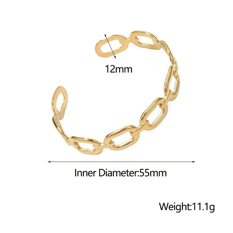 Minimalist Chain Stainless Steel Electroplating Bangles