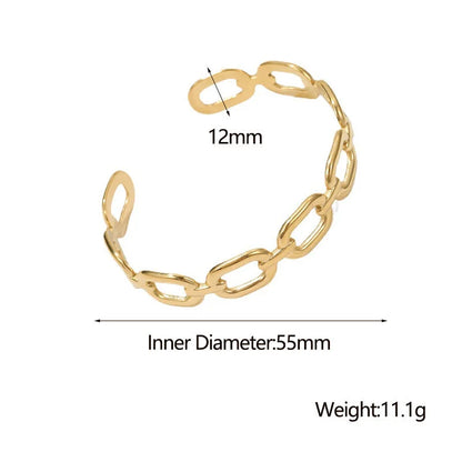 Minimalist Chain Stainless Steel Electroplating Bangles