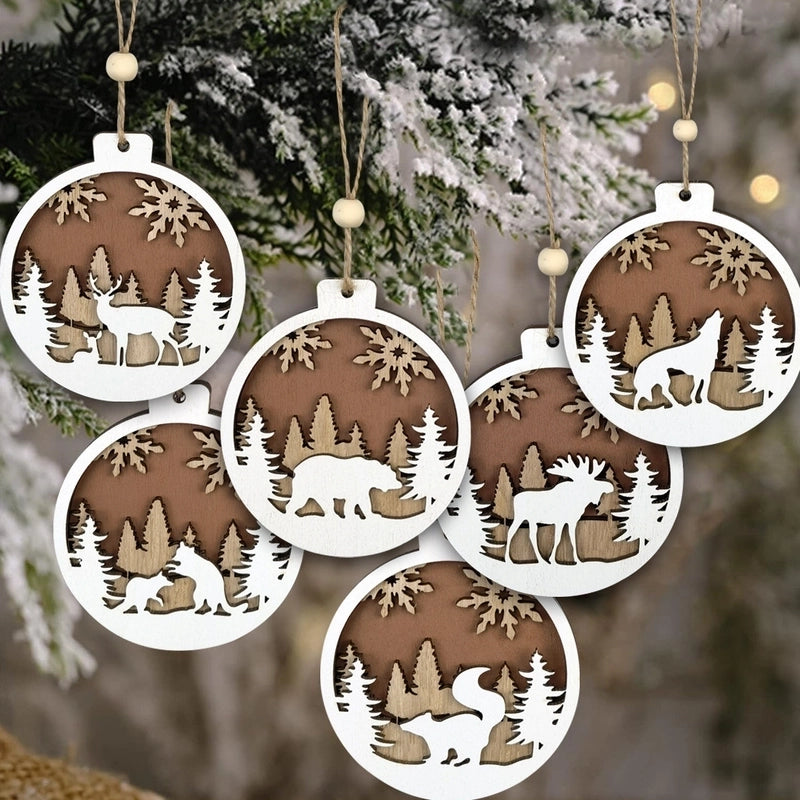 Christmas Cartoon Style Cartoon Wood Party Street Hanging Ornaments