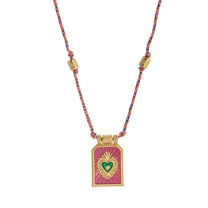 Copper Gold Plated Enamel Tarot Pendant Necklace