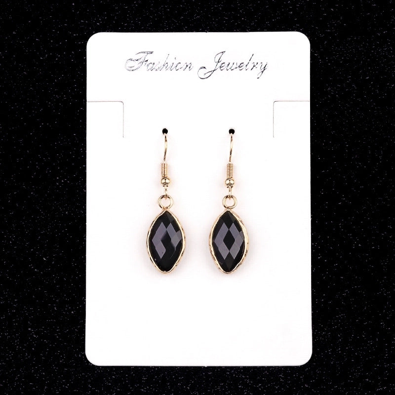 1 Pair Vintage Style Classic Style Geometric Polishing Artificial Crystal Semi-precious Stone Tiger Eye Drop Earrings