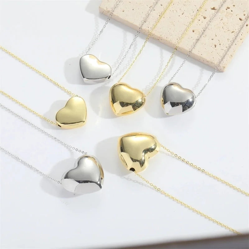 Copper 14K Gold Plated Heart Shape Pendant Necklace