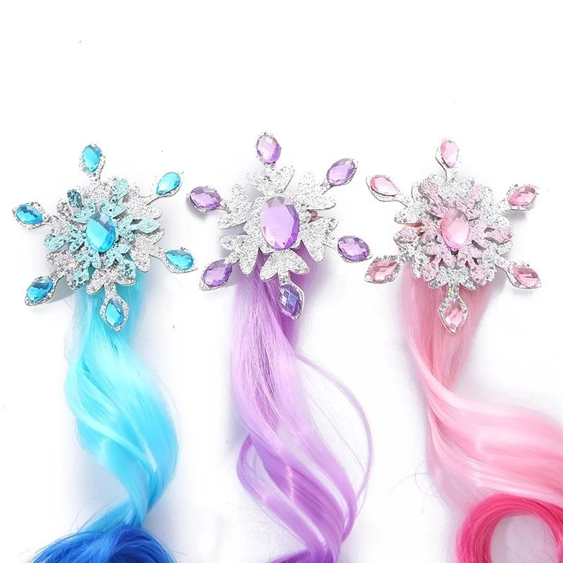 Girl'S IG Style Shiny Snowflake High-temperature Fiber Inlay Rhinestones Hair Clip