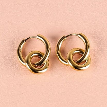 1 Pair Minimalist Classic Style Solid Color Polishing Plating 304 Stainless Steel 18K Gold Plated Drop Earrings
