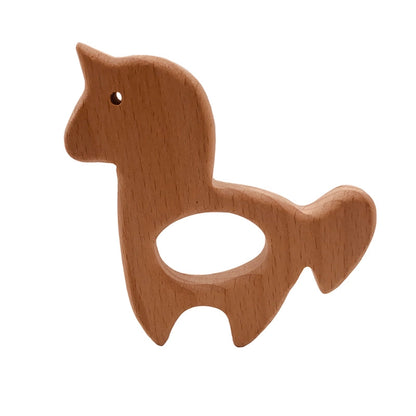 Baby Soothing Toys Beech Wood Animal Ornaments Molar Toys Baby Molar Stick Toys