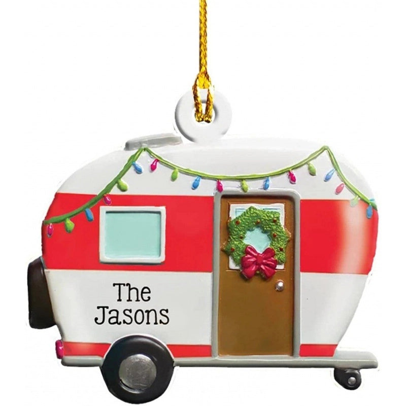 Christmas Tree Decoration Truck Steamboat Excavator Fire Truck Jeep Hanging Pendant Christmas Party Gift