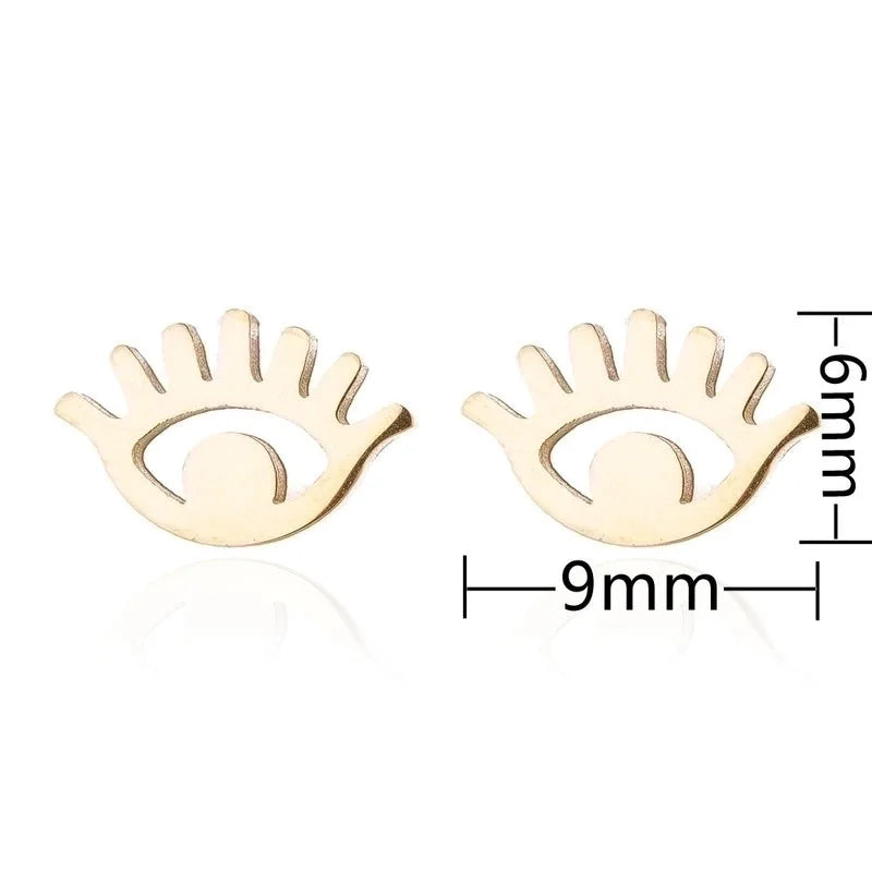 1 Pair Fashion Geometric Plating 304 Stainless Steel 18K Gold Plated Ear Studs