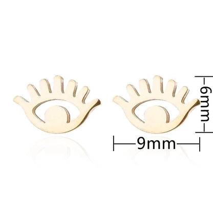 1 Pair Fashion Geometric Plating 304 Stainless Steel 18K Gold Plated Ear Studs