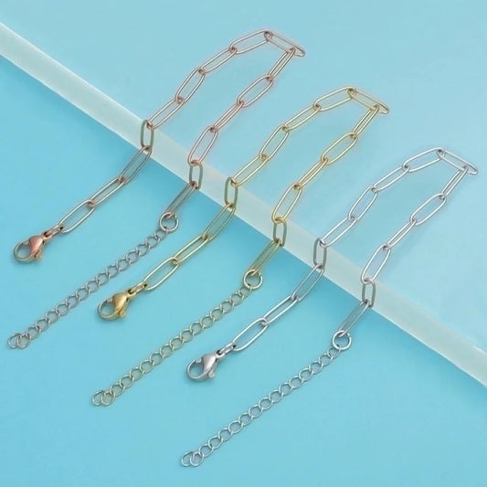 Minimalist Classic Style Solid Color Stainless Steel 18K Gold Plated None Bracelets In Bulk