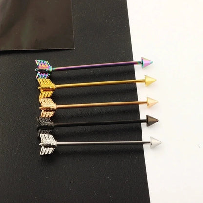 1 Piece Ear Cartilage Rings & Studs Minimalist Arrow 304 Stainless Steel Plating 18K Gold Plated Ear Cartilage Rings & Studs