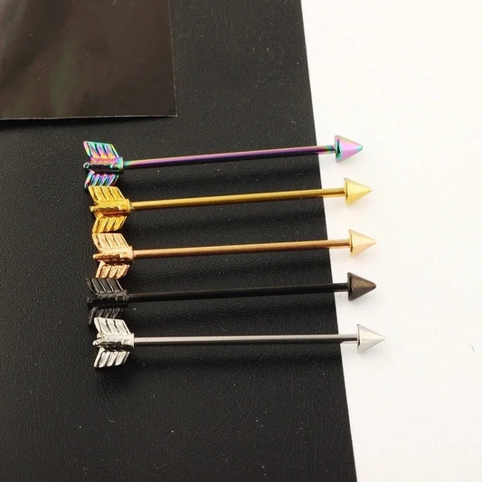 1 Piece Ear Cartilage Rings & Studs Minimalist Arrow 304 Stainless Steel Plating 18K Gold Plated Ear Cartilage Rings & Studs