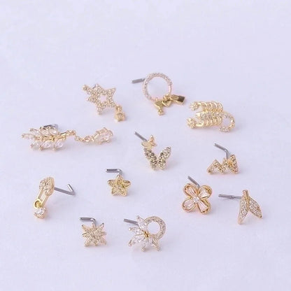 Nose Rings & Studs Fashion Geometric 316L Stainless Steel Copper Plating