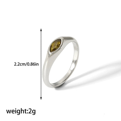 304 Stainless Steel Casual Korean Style Plating Inlay Round Zircon Rings