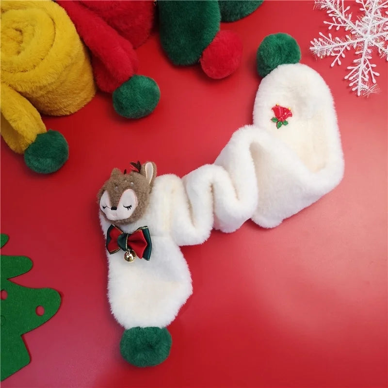 Children's Scarf Autumn And Winter Christmas Gift Elk Scarf Baby Girl Imitation Rabbit Fur Warm Cartoon Baby Scarf