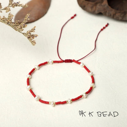 1 Piece Minimalist Color Block Freshwater Pearl Glass Beaded Bracelets