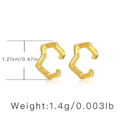 Retro Minimalist C Shape Copper Plating Inlay Zircon Ear Cuffs 1 Pair