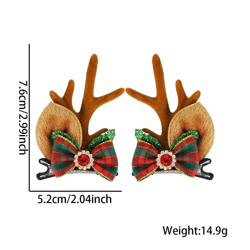 Christmas Cartoon Style Bell Snowman Antlers Plastic