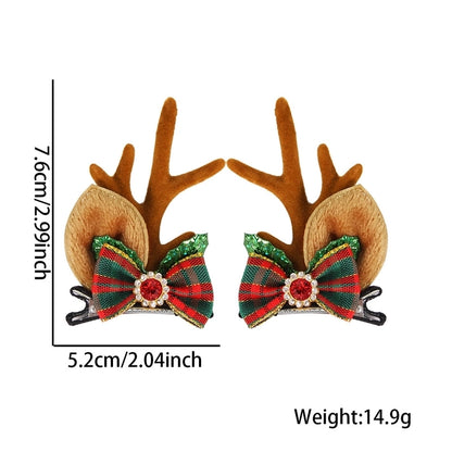 Christmas Cartoon Style Bell Snowman Antlers Plastic