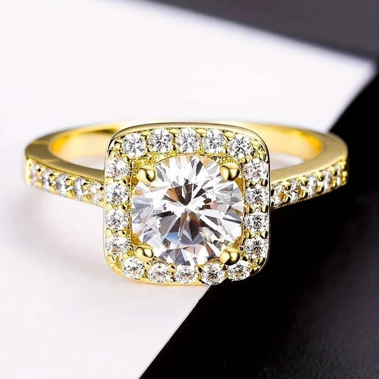 Ig Style Elegant Minimalist Square Copper Plating Inlay Zircon Rose Gold Plated White Gold Plated Gold Plated Rings