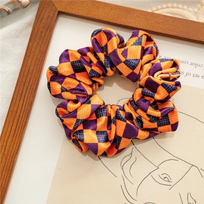 Halloween Fashion Women'S Pumpkin Heart Shape Flannel Printing Hair Tie