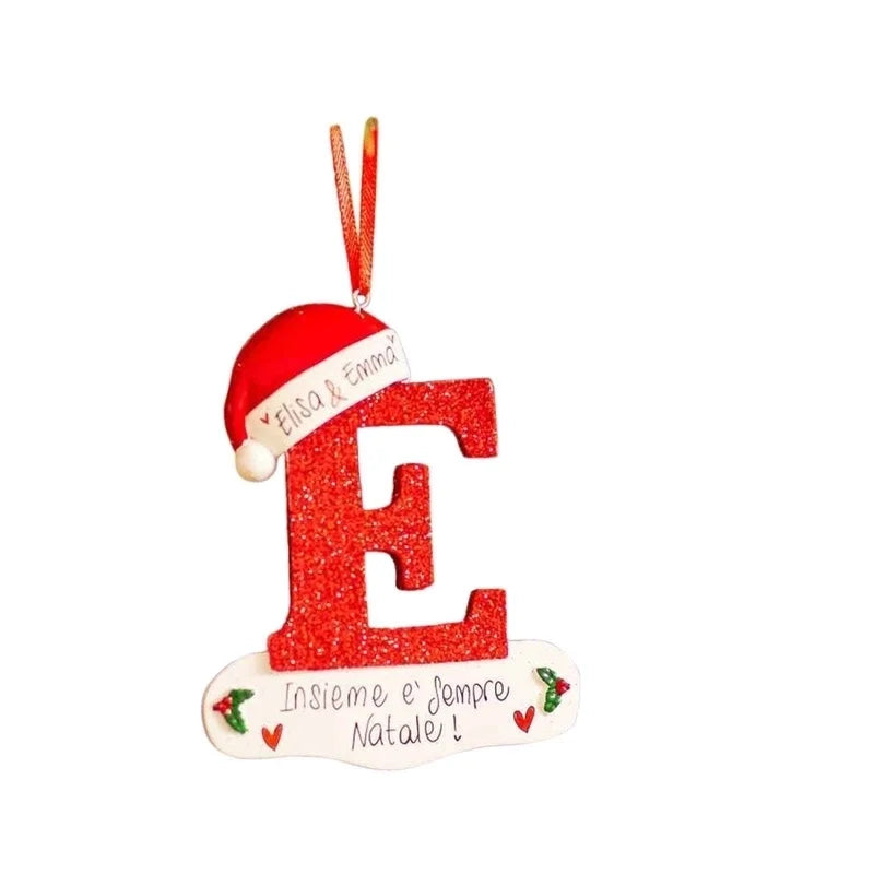 Cross-border Hot 26 English Letters Car Pendant Christmas Tree Decorative Ornaments Home Decorations