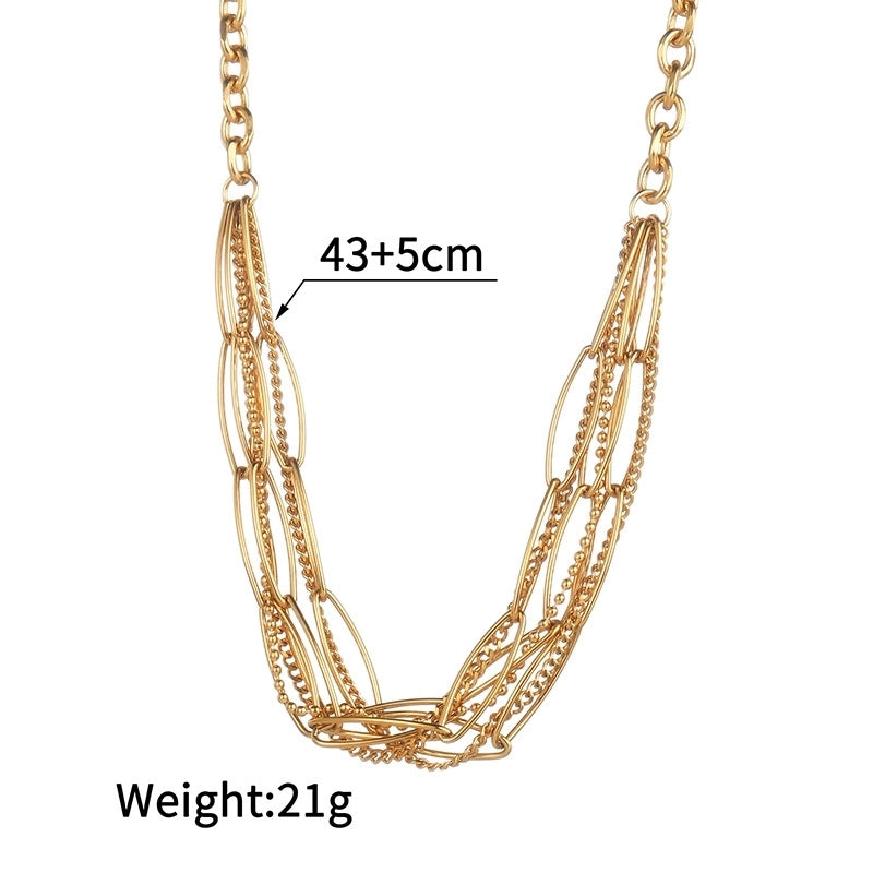 Casual Minimalist Solid Color 304 Stainless Steel Bracelets Necklace