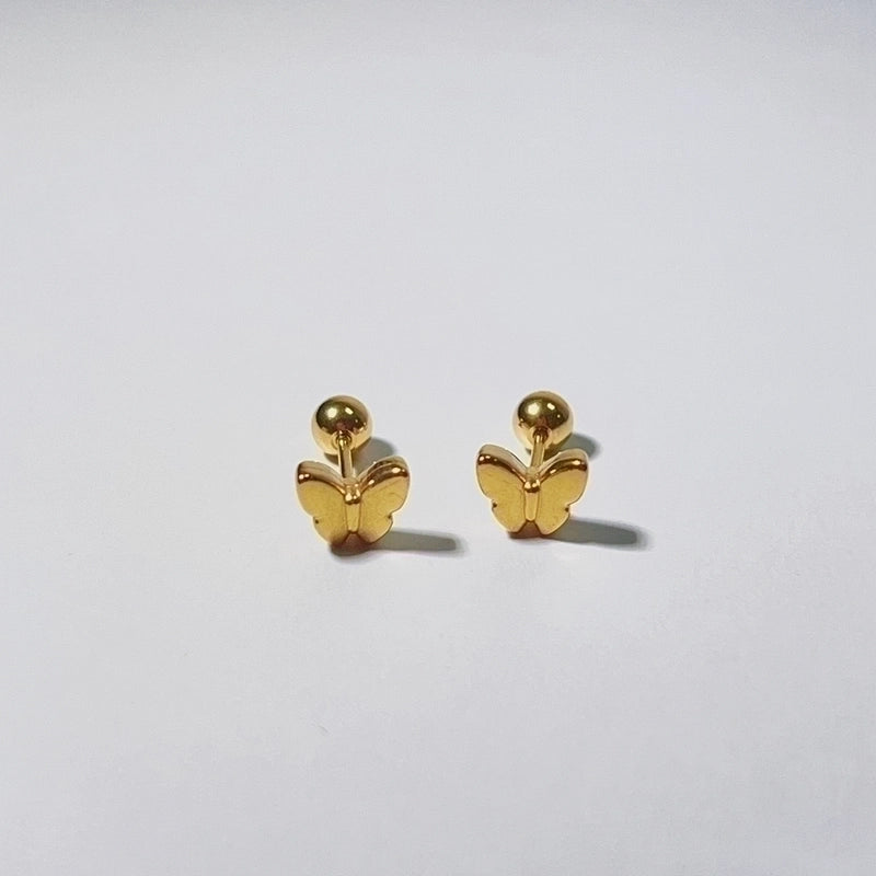 1 Pair Sweet Cross Heart Shape Snowflake Plating 304 Stainless Steel Titanium Steel 18K Gold Plated Cartilage Earrings