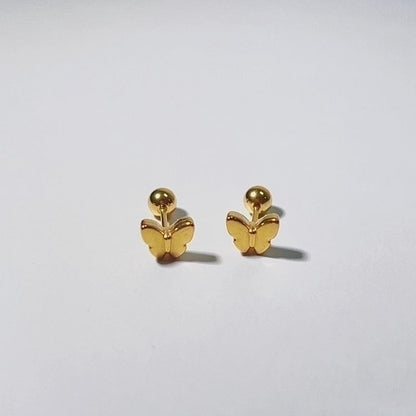 1 Pair Sweet Cross Heart Shape Snowflake Plating 304 Stainless Steel Titanium Steel 18K Gold Plated Cartilage Earrings